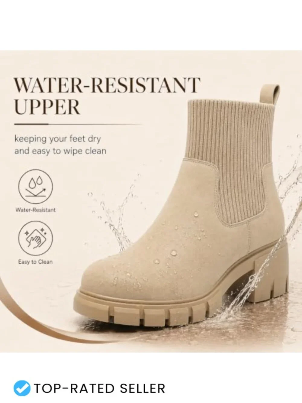 Women's Platform Chelsea Ankle Boots Chunky Lug Sole Side Zipper Round Toe PU